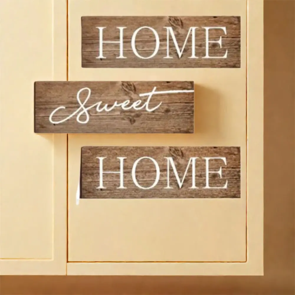 The Feeling of Returning Home Letters Sign Personalized Funny Wooden Wall Ornament Rustic Style English Letter Hanging Board