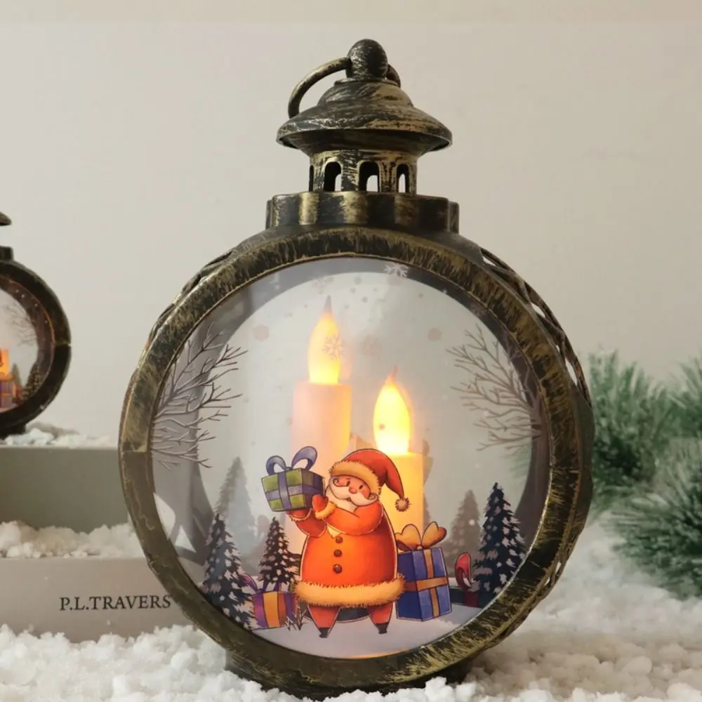 Kawaii Santa Lantern Wind Light Battery Powered Mini Christmas Glowing Candle Light Creative Romance Christmas Plastic Ornament