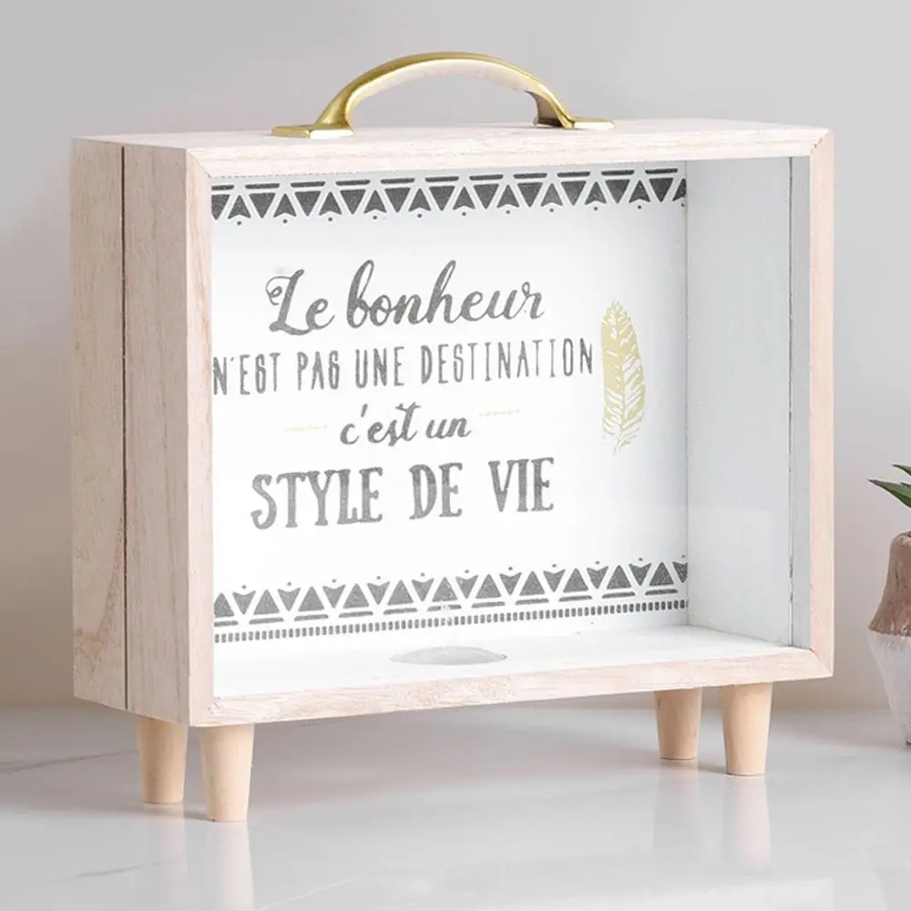 Creative Durable Children'S Desktop Decoration Wooden Photography Prop Savings Tank Birthday Gift Sundry Storage Box Money Box