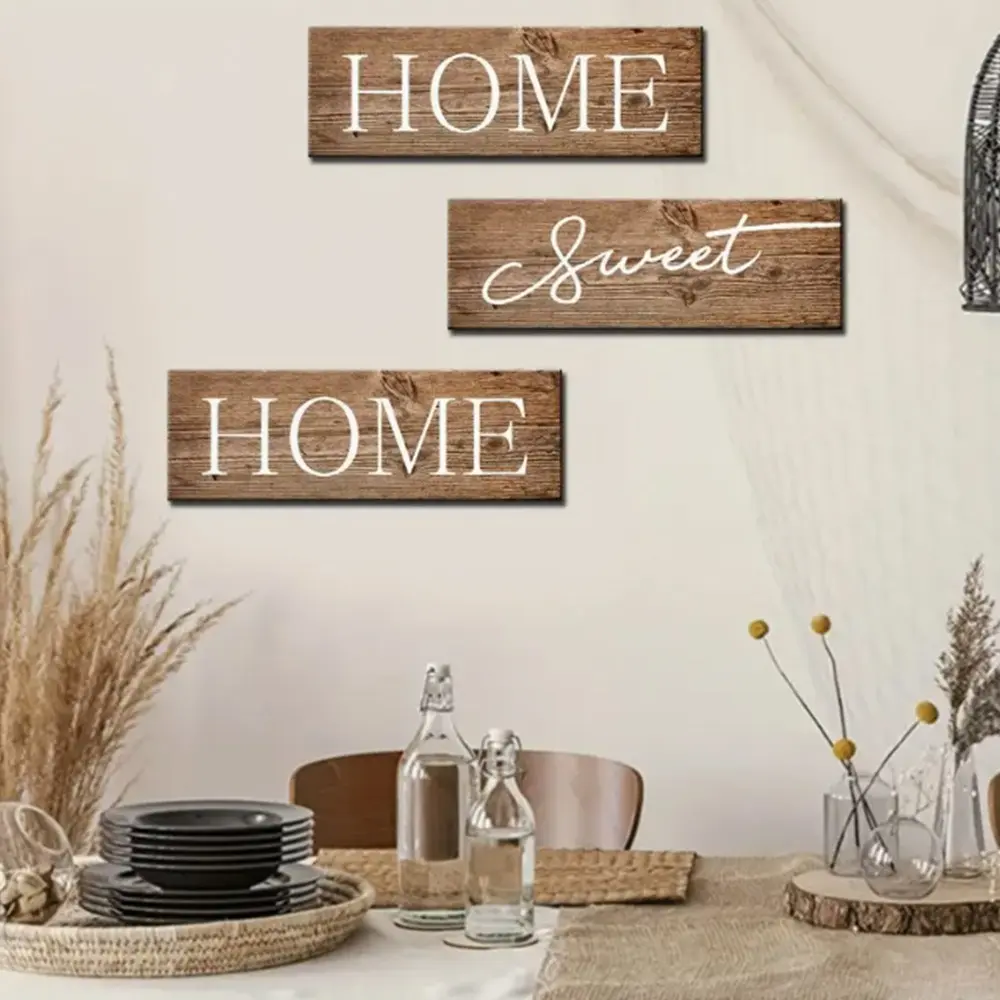 The Feeling of Returning Home Letters Sign Personalized Funny Wooden Wall Ornament Rustic Style English Letter Hanging Board