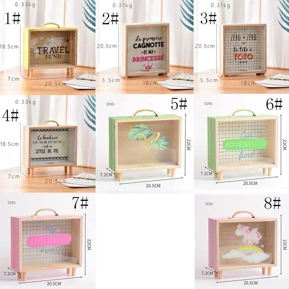 Creative Durable Children'S Desktop Decoration Wooden Photography Prop Savings Tank Birthday Gift Sundry Storage Box Money Box