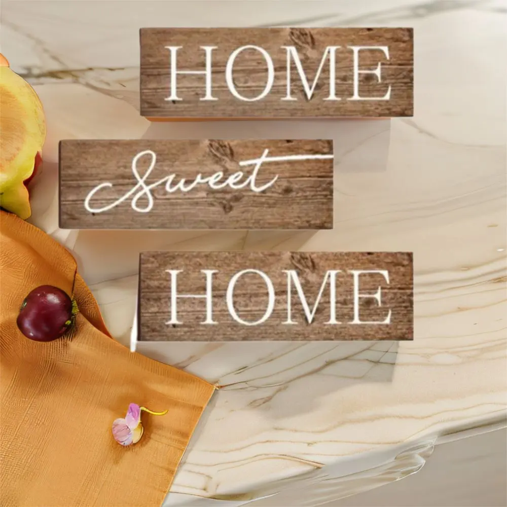 The Feeling of Returning Home Letters Sign Personalized Funny Wooden Wall Ornament Rustic Style English Letter Hanging Board
