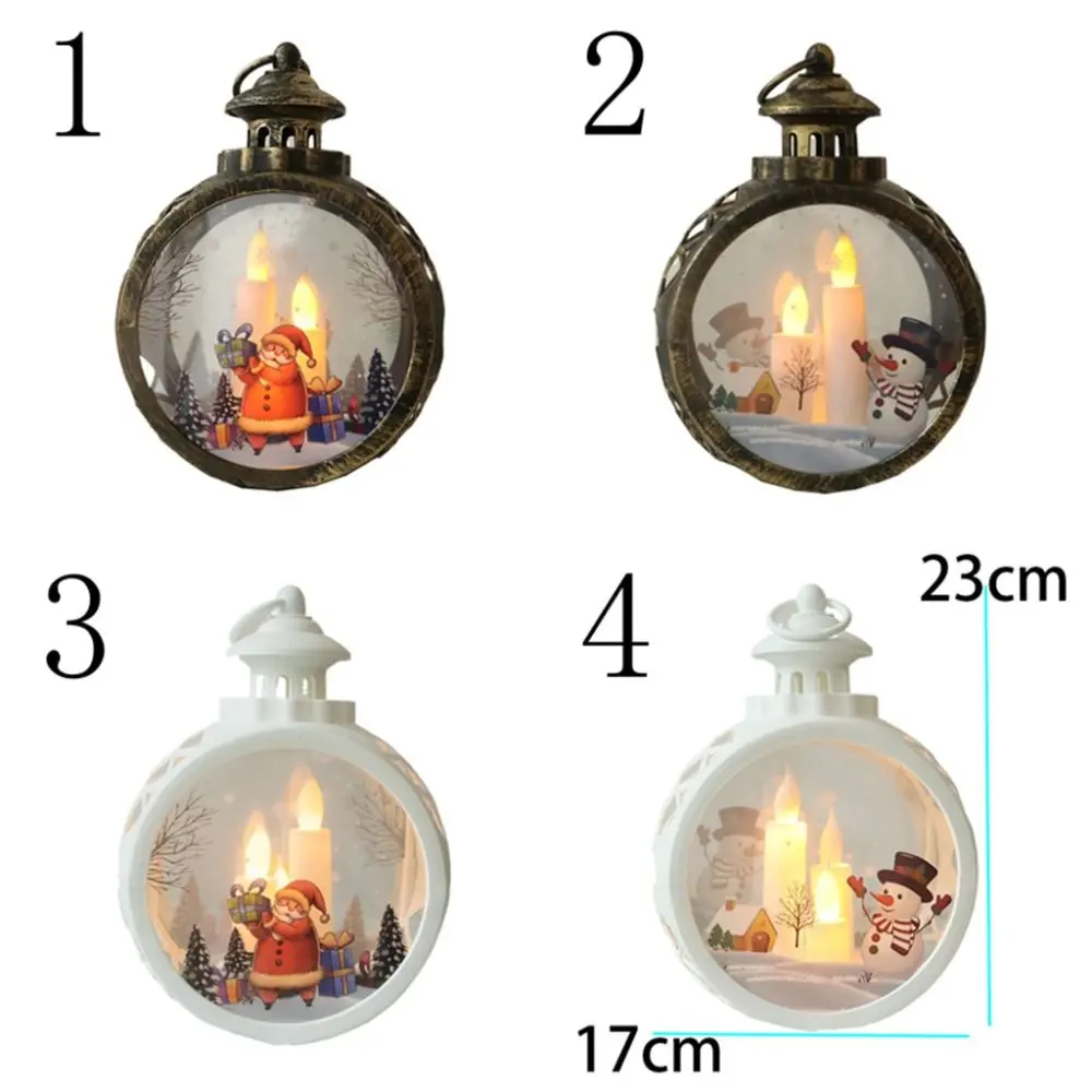 Kawaii Santa Lantern Wind Light Battery Powered Mini Christmas Glowing Candle Light Creative Romance Christmas Plastic Ornament