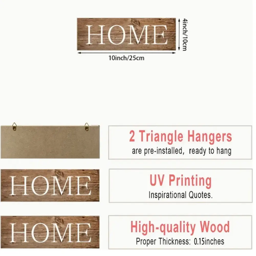 The Feeling of Returning Home Letters Sign Personalized Funny Wooden Wall Ornament Rustic Style English Letter Hanging Board