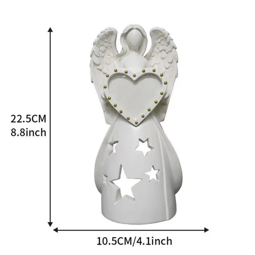 Creative Exquisite Angel Candle Photo Frame Unique Handmade White Angel Candlestick Angel Ornaments Gift
