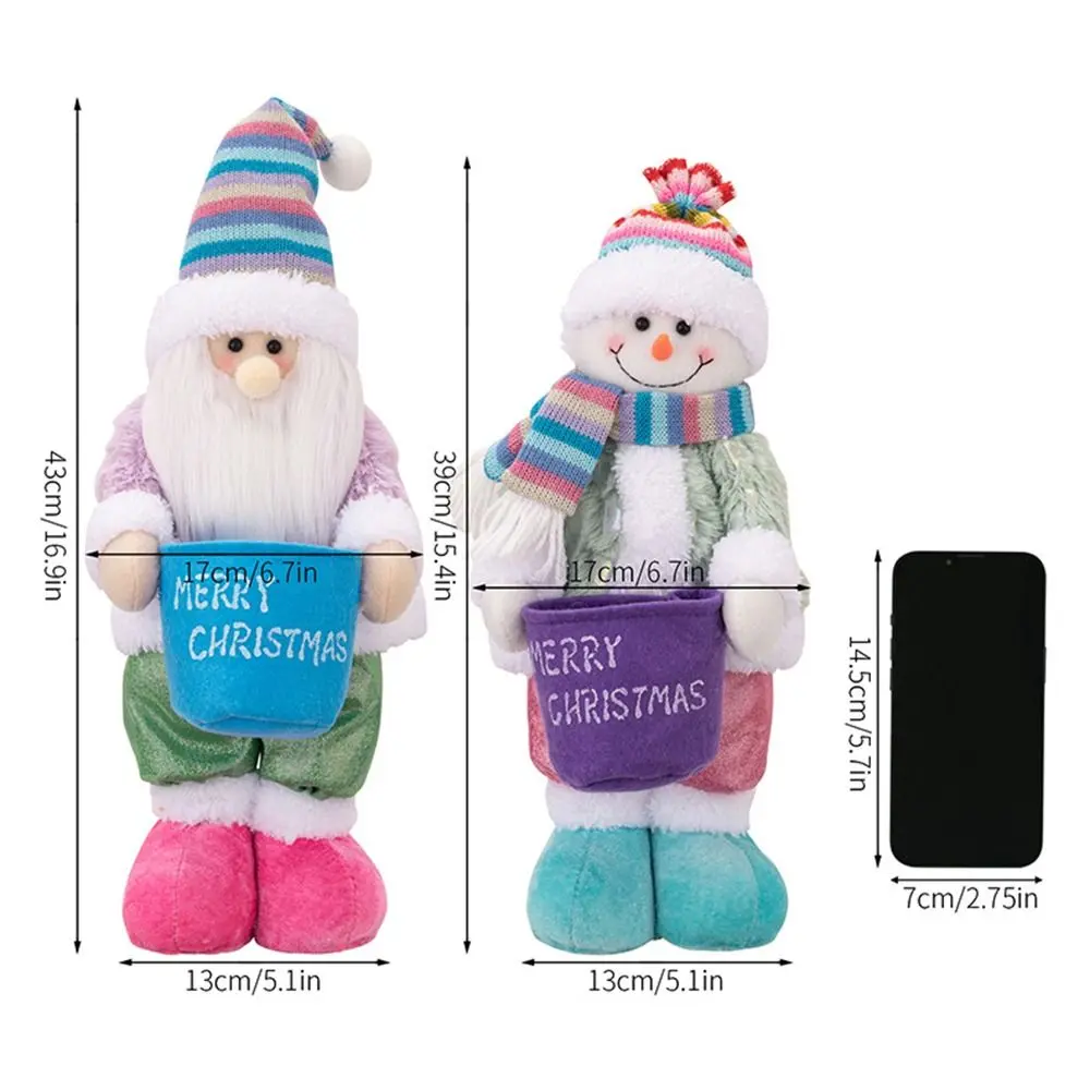 3D Christmas Decoration Supplies Creative Cartoon Snowman Doll Ornaments Cute Colorful Hats Santa Claus Dolls Window Decorations