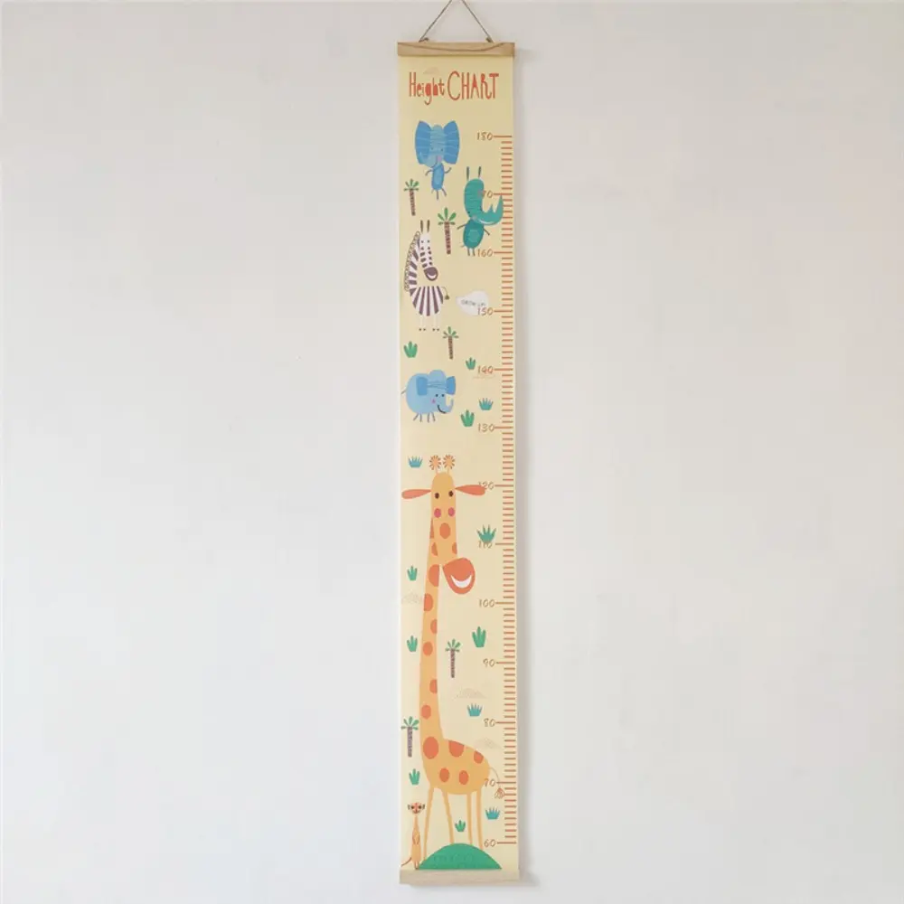 Wall Hanging Children Height Measuring Rulers with Frame Removable Height Measure Chart Roll Up Decorative Baby Growth Chart