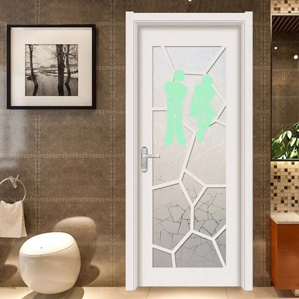 DIY Fluorescent Glow In The Dark Home Decor Bathroom Decoration Wall Sticker Indicator Label Washroom Door Sign Toilet Sticker
