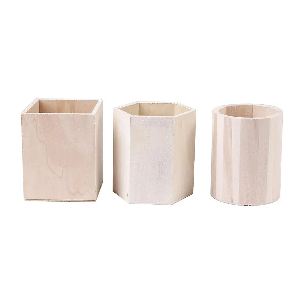 Lovely Simplicity Office Desk Accessories Stationery Office Organizer Storage Box Pen Holder Wooden Pencil Holders