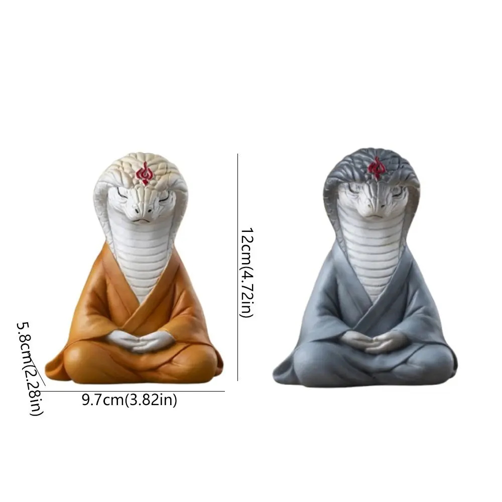 Ancient Style Lucky Zodiac Snake Ornament Resin Crafts Cute Python Desktop Ornament Cartoon New Year Python Statue
