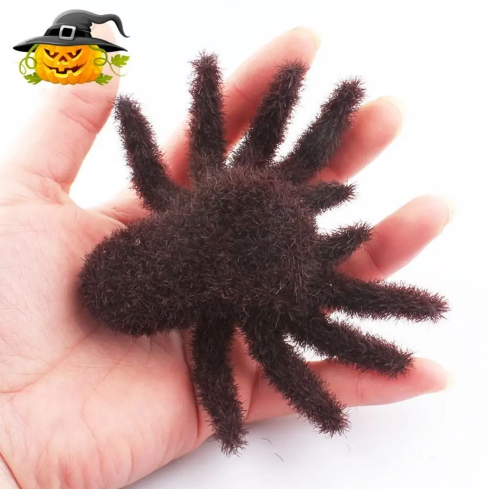 Scary Realistic Halloween Spider Ornaments 3D Cartoon simulated Hairy Spider Pendants DIY Artificial Spider Model Trick Prop
