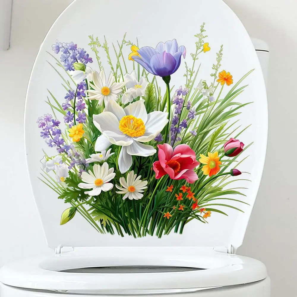 Mildew-proof Butterfly Flower Toilet Stickers Easy to Paste DIY Butterfly Flower Removable Stickers Self-Adhesive 3D