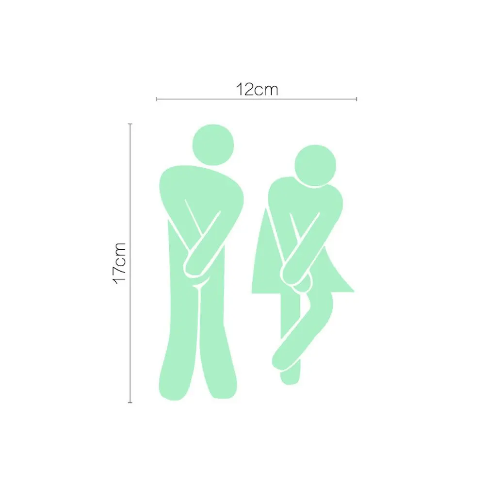 DIY Fluorescent Glow In The Dark Home Decor Bathroom Decoration Wall Sticker Indicator Label Washroom Door Sign Toilet Sticker