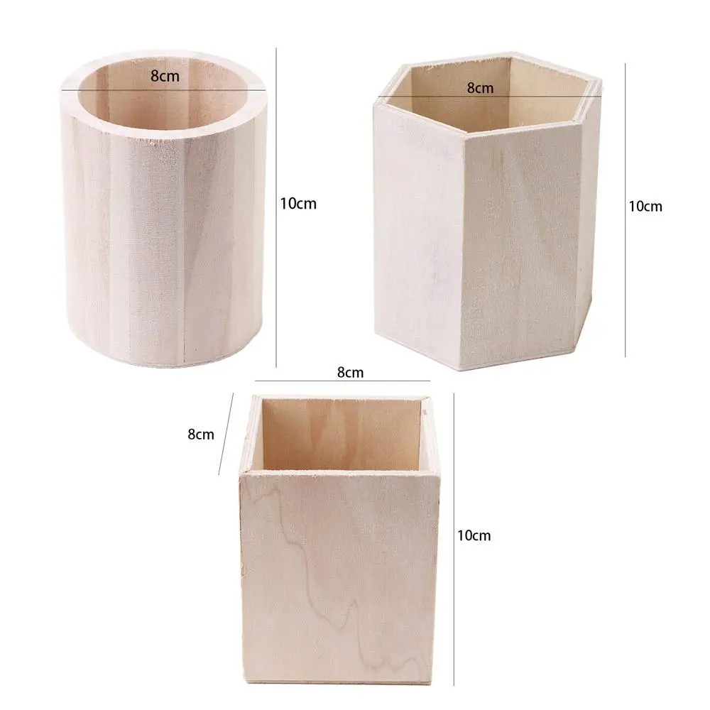 Lovely Simplicity Office Desk Accessories Stationery Office Organizer Storage Box Pen Holder Wooden Pencil Holders