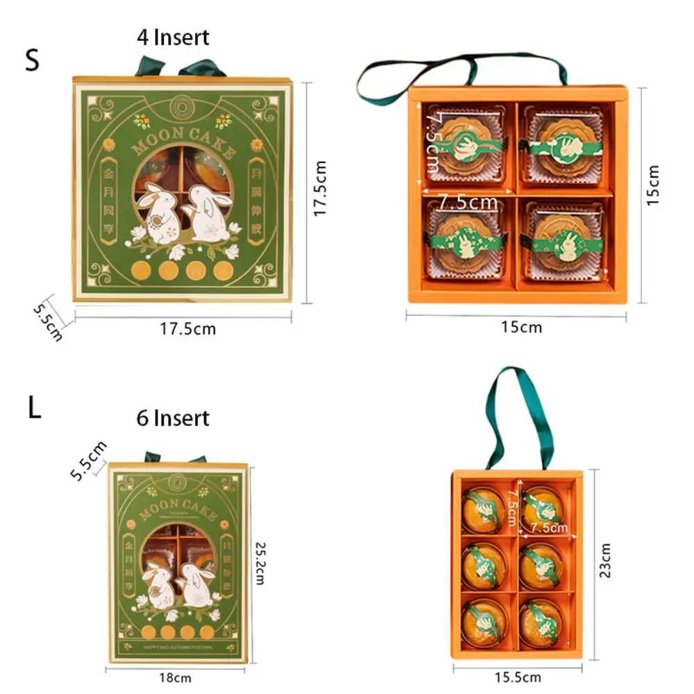Funny Bronzing Process Mooncake Packaging Boxes DIY White Card Dessert Gift Box Handmade Guest Party