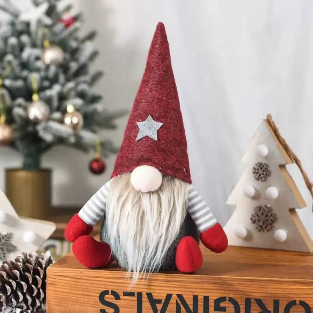 Cute Non-woven Christmas Doll Ornaments Faceless Elf European Faceless Elf Doll Christmas Doll Forest Man Doll Christmas