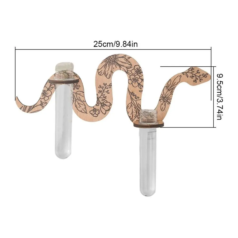 Rustic With Pipes Snake Wall Planters Uniqe Wall-Mounted Wooden Plant Pot Wooden Craft Wall Hanging Holder Living Room