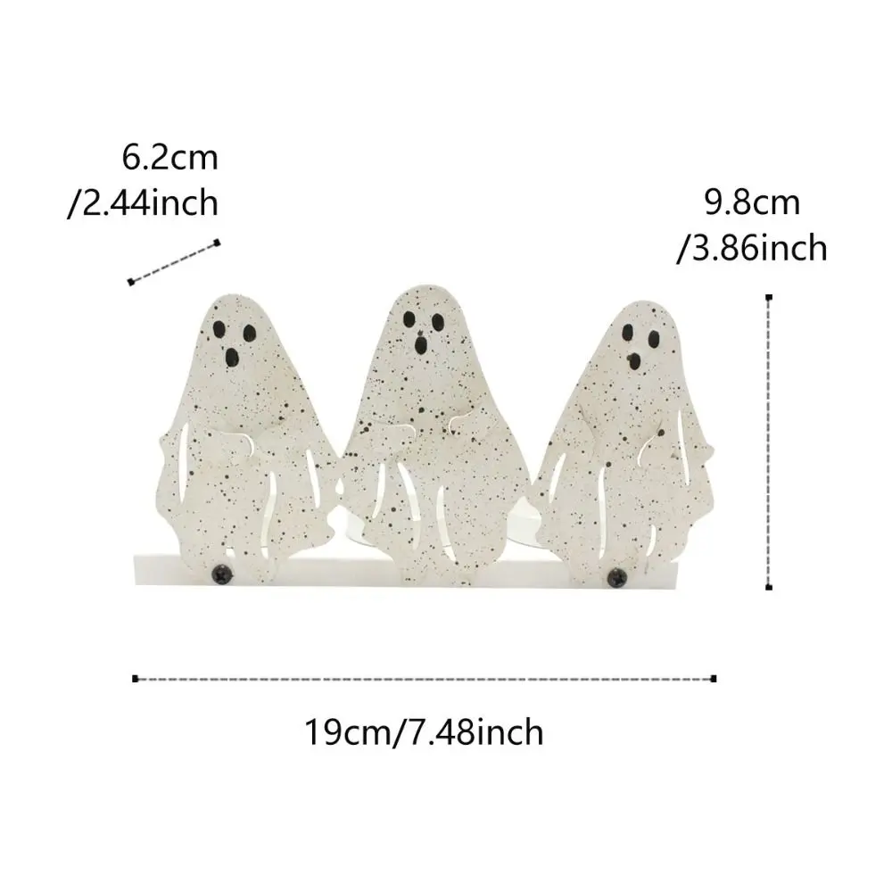 Crafts Creative Ghost Candle Stand Funny Portable Halloween Candle Holder Prop Iron Halloween Ornament Home