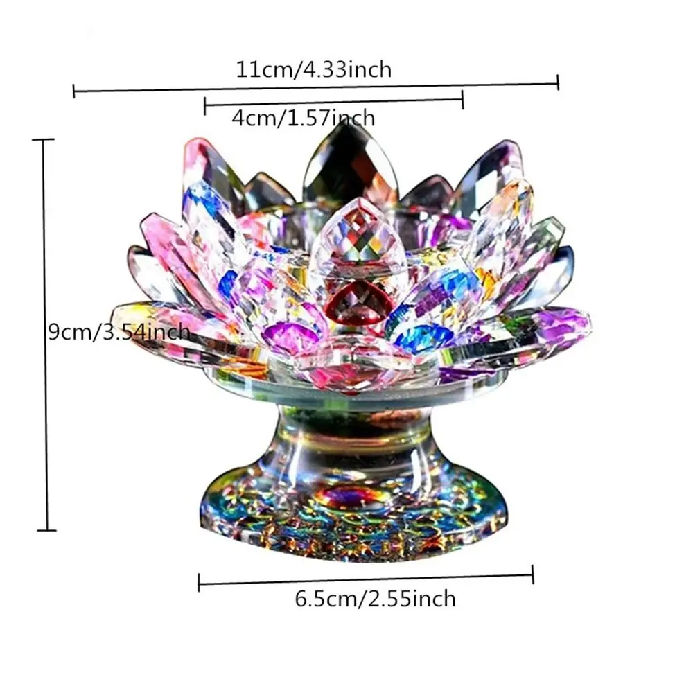 Lotus Flower Quartz Crystal Lotus Multicolor Purity Lotus Candlestick Holder Tall Feet Tall Feet Lotus Figurines