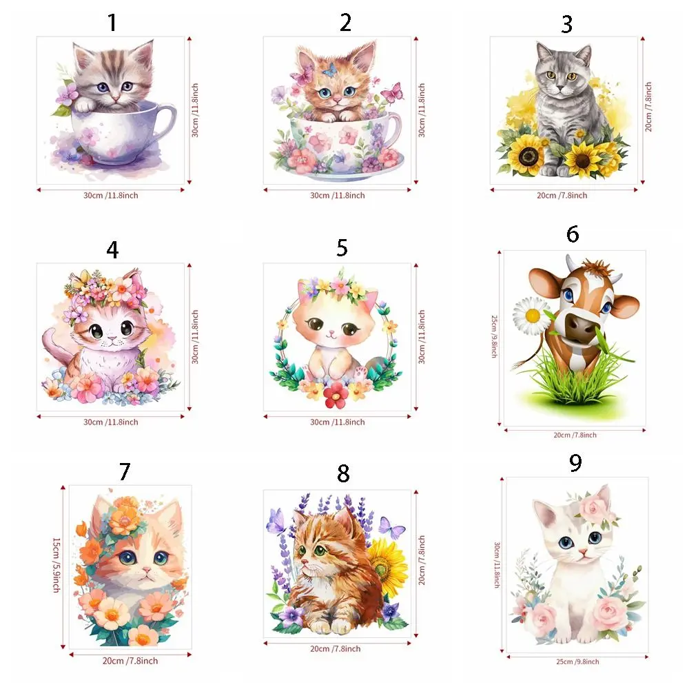 Creative Cartoon Cat Toilet Sticke Self-adhesive Adorable Cat Wall Decals Waterproof Cartoon Bathroom Mural Bathroom