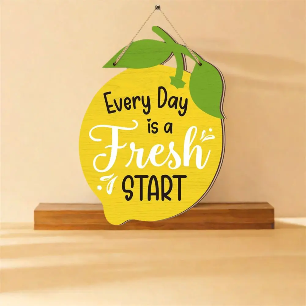 Durable Wooden Summer Lemon Signs Cartoon Wall Art Lemon Wall Ornaments Funny Welcome Hanging Board For Home Room Party