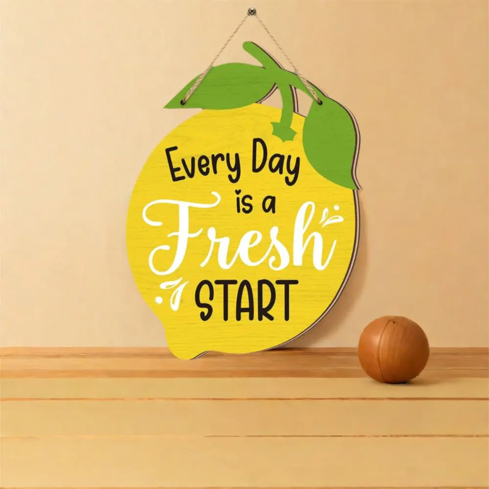 Durable Wooden Summer Lemon Signs Cartoon Wall Art Lemon Wall Ornaments Funny Welcome Hanging Board For Home Room Party