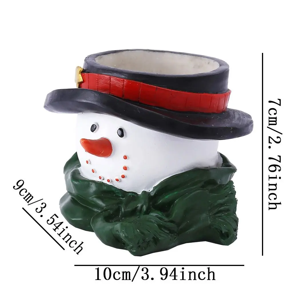 Cartoon Creative Snowman Candle Holder Realistic Retro Snowman Candlestick Resin Craft Candlestick Holder Table Decoration