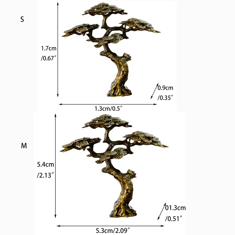 Micro-landscap Decoration Copper Easy Move Welcome Pine Statue Small Pine Ornament Simulation Welcome Pine Miniature Sculpture