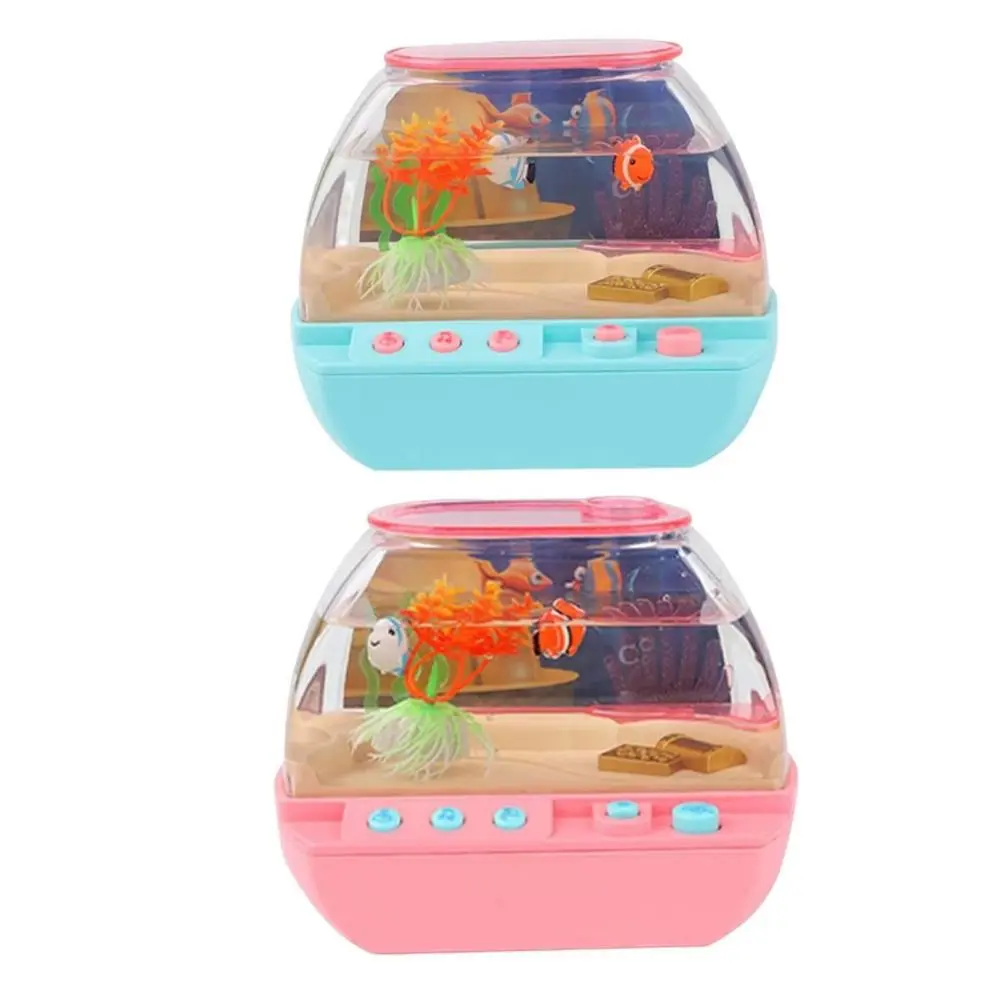 Easy To Use Creative Artificial Aquarium Toy Cartoon Light Up LED Light Up Tank Lovely Electric Mini Simulation Fish Tank Home