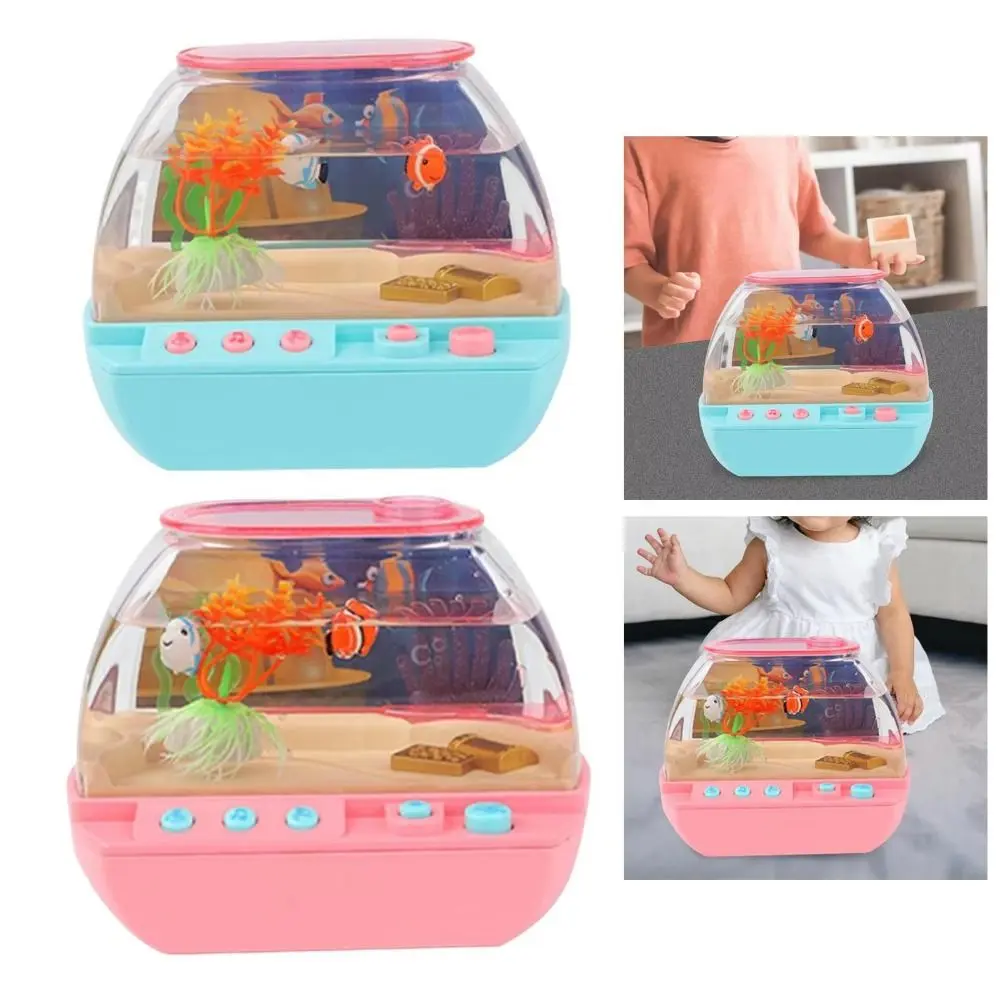 Easy To Use Creative Artificial Aquarium Toy Cartoon Light Up LED Light Up Tank Lovely Electric Mini Simulation Fish Tank Home