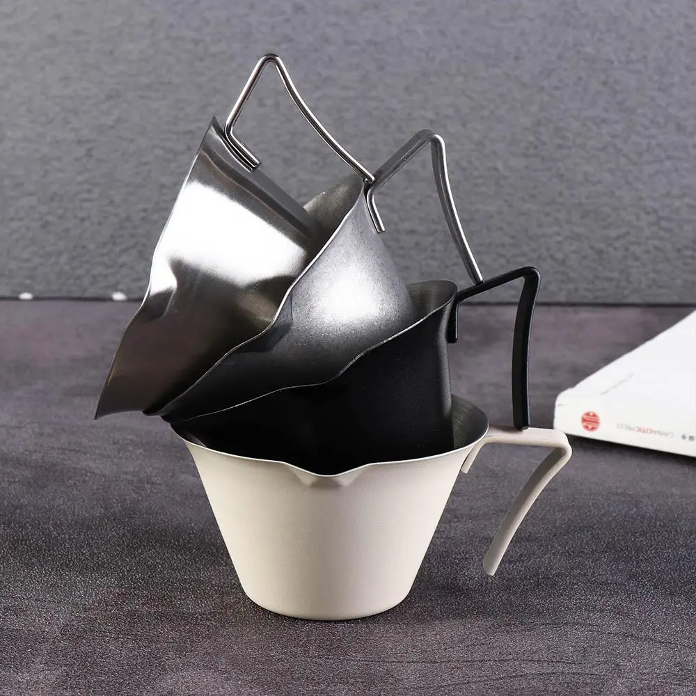Stainless Steel Espresso Measuring Cup Ergonomic Handle with Scale Coffee Measuring Jug V-Shaped Spout 100ml Espresso Shot Pot