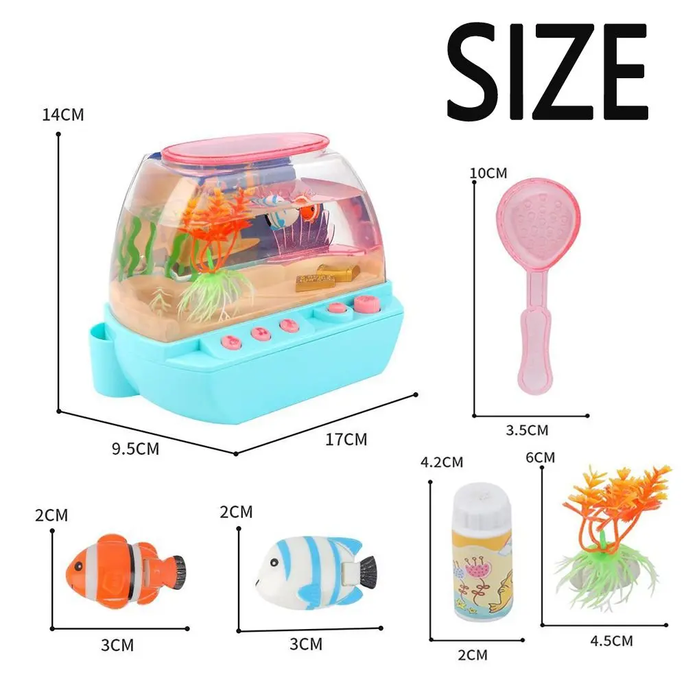 Easy To Use Creative Artificial Aquarium Toy Cartoon Light Up LED Light Up Tank Lovely Electric Mini Simulation Fish Tank Home