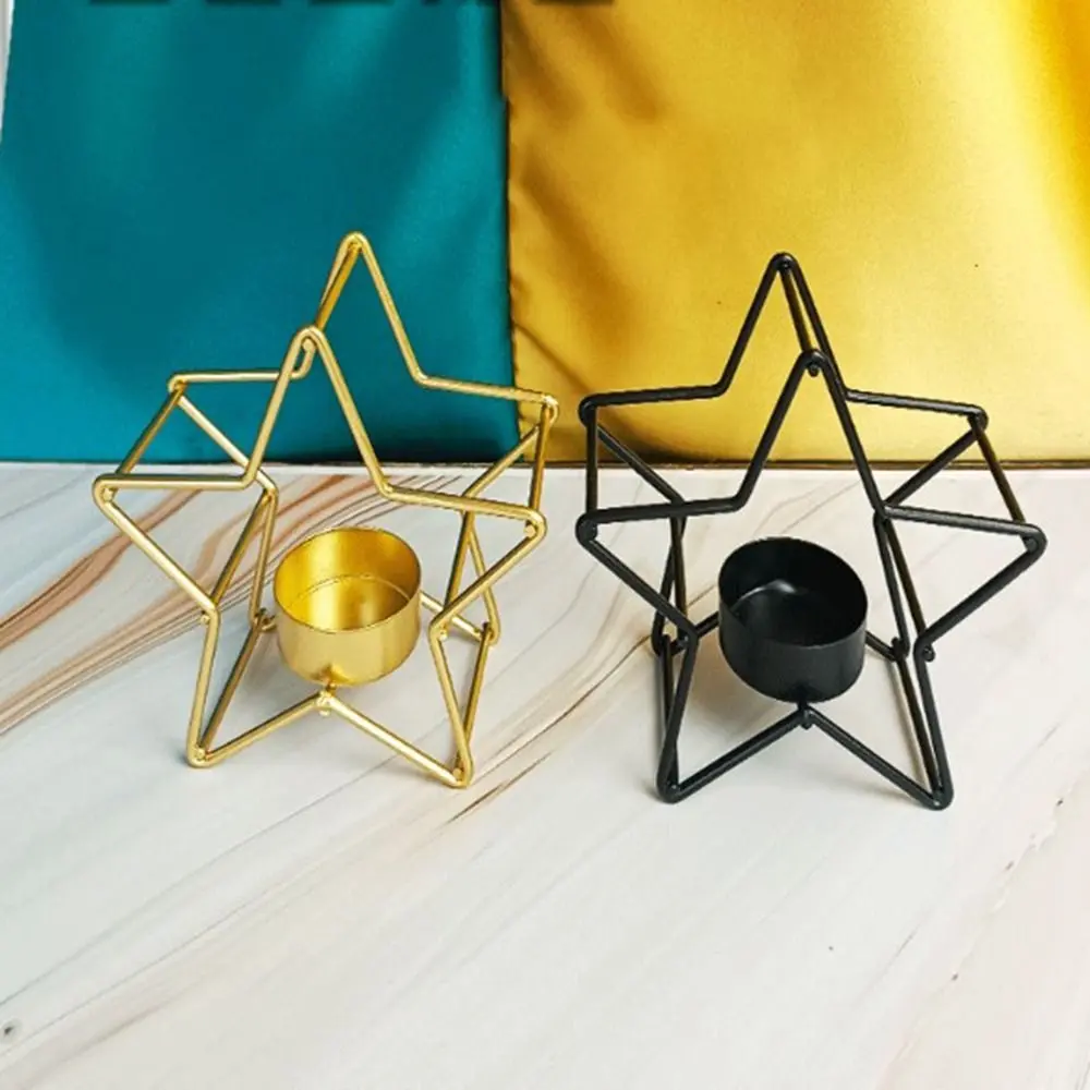 Romantic No Deformation Christmas Candlestick Rust-proof Exquisite Metal Candle Holder Small Desktop Candlestick ornaments Table
