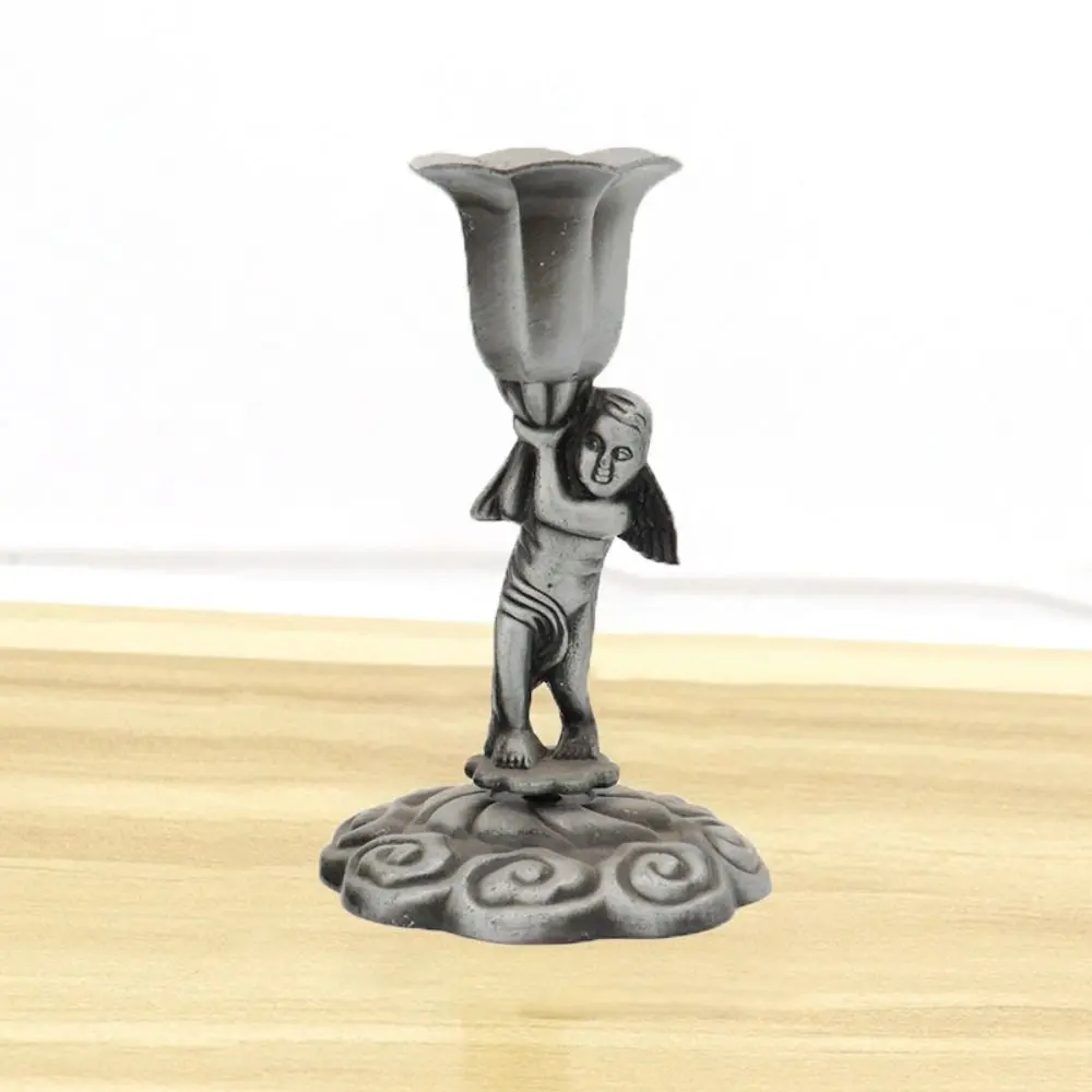 With Handle Christian Candle Holders Classical Anti-rust Crucifix Table Stand Easy to Carry Table Candlesticks Ornament