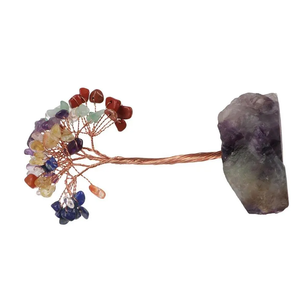 DIY Natural Crystal Tree Landscape With Base Crystal Feng Shui Trees Handwoven Stones Crafts Wealth Tree Ornaments