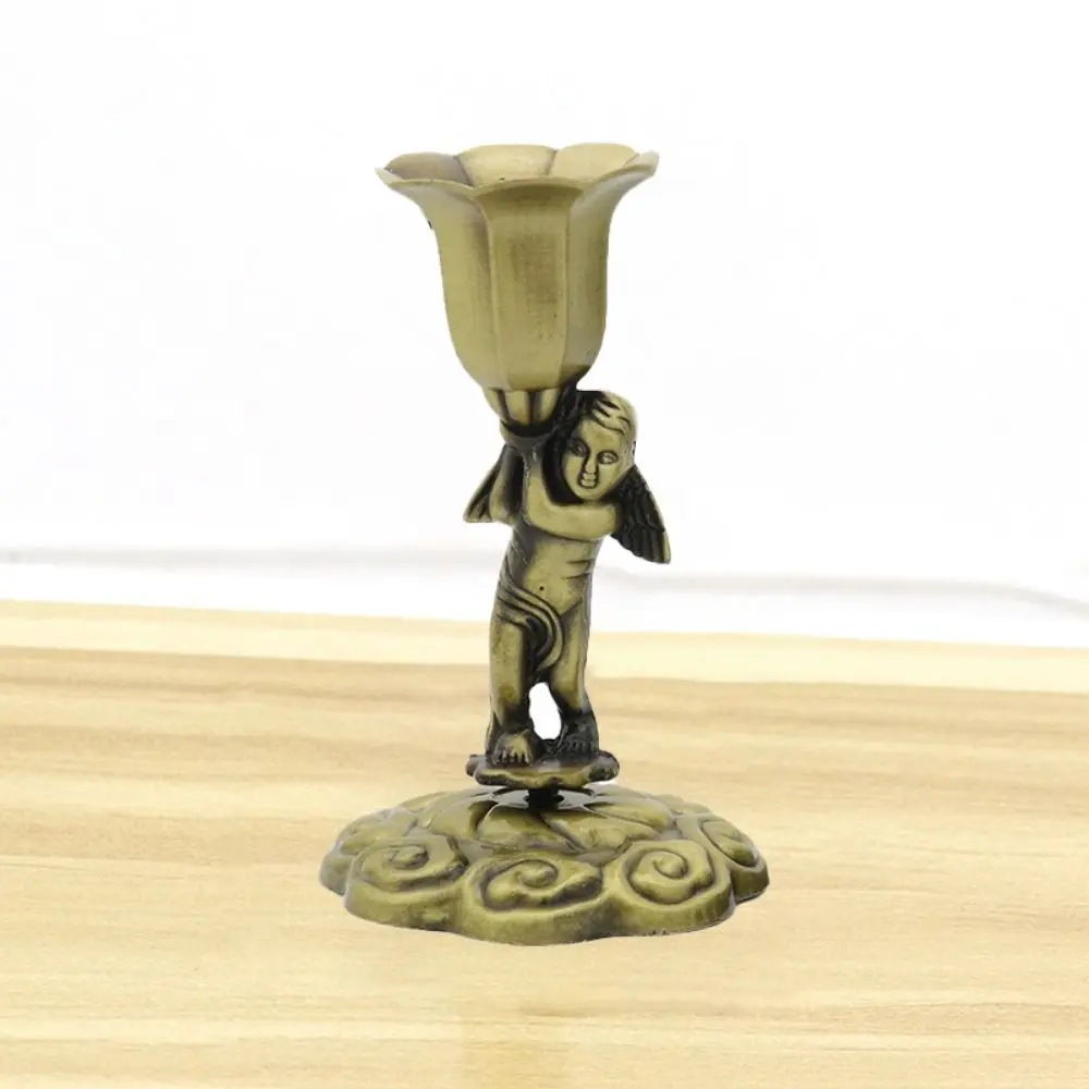 With Handle Christian Candle Holders Classical Anti-rust Crucifix Table Stand Easy to Carry Table Candlesticks Ornament