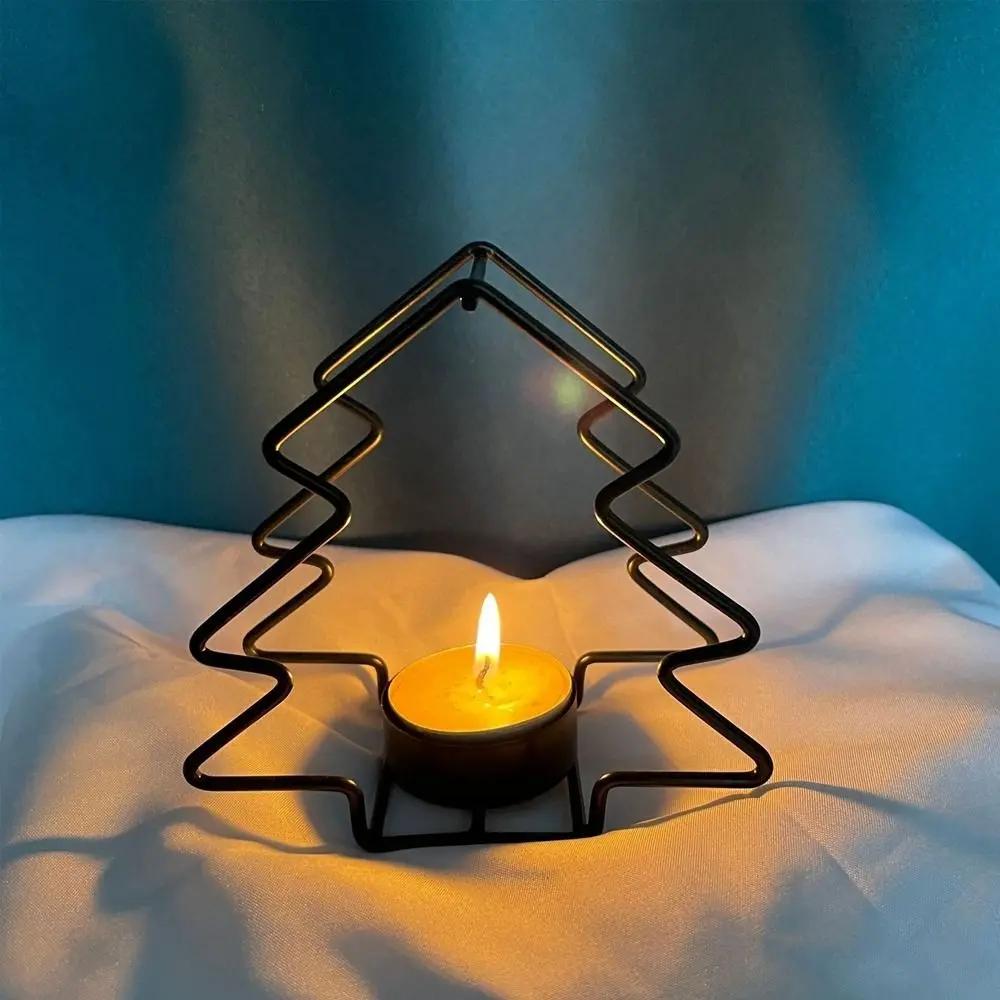 Romantic No Deformation Christmas Candlestick Rust-proof Exquisite Metal Candle Holder Small Desktop Candlestick ornaments Table
