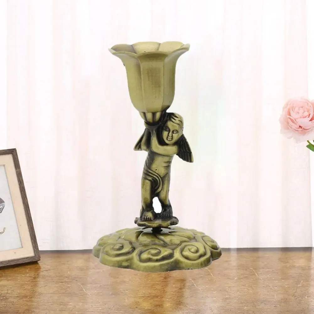 With Handle Christian Candle Holders Classical Anti-rust Crucifix Table Stand Easy to Carry Table Candlesticks Ornament