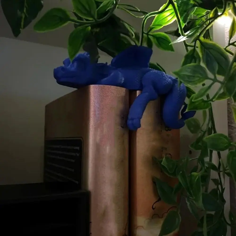 Creative 3D Printed Sleeping Dragon Bookshelf Plastic Decorative Dragon Figurine Funny Dragon Ornament Book