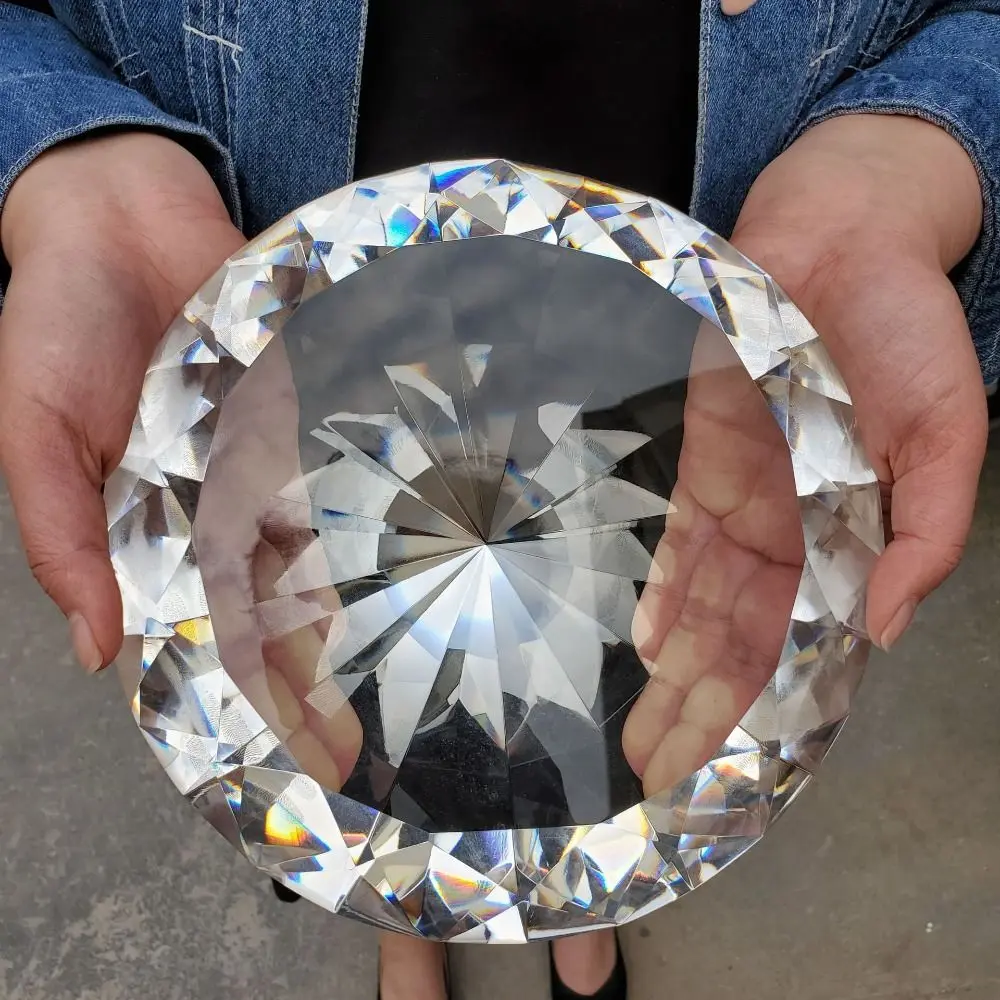 Faceted Cut Clear Crystal Diamond Romantic Creativity Big Glass Diamond Gifts 60/80/100mm Artificial Crystal Diamond Loved Ones