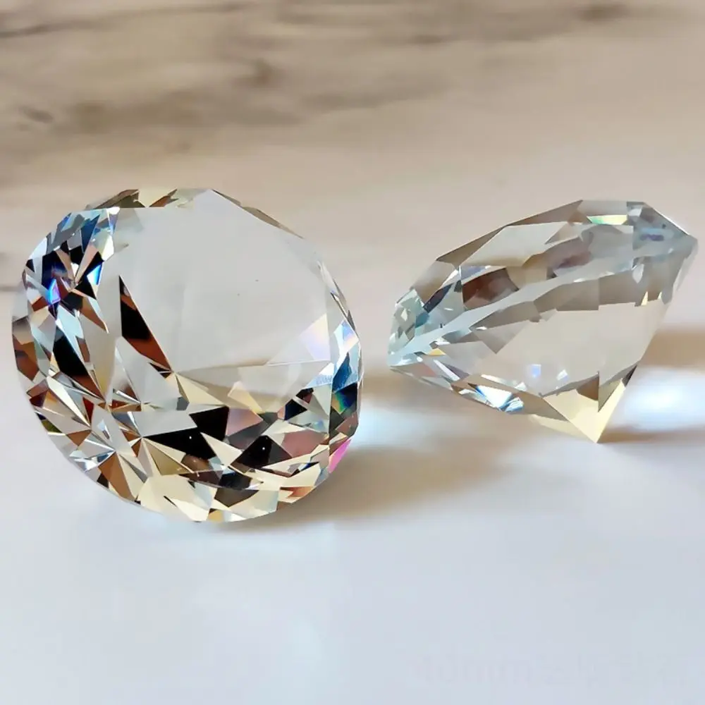 Faceted Cut Clear Crystal Diamond Romantic Creativity Big Glass Diamond Gifts 60/80/100mm Artificial Crystal Diamond Loved Ones