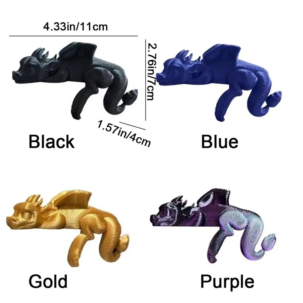 Creative 3D Printed Sleeping Dragon Bookshelf Plastic Decorative Dragon Figurine Funny Dragon Ornament Book