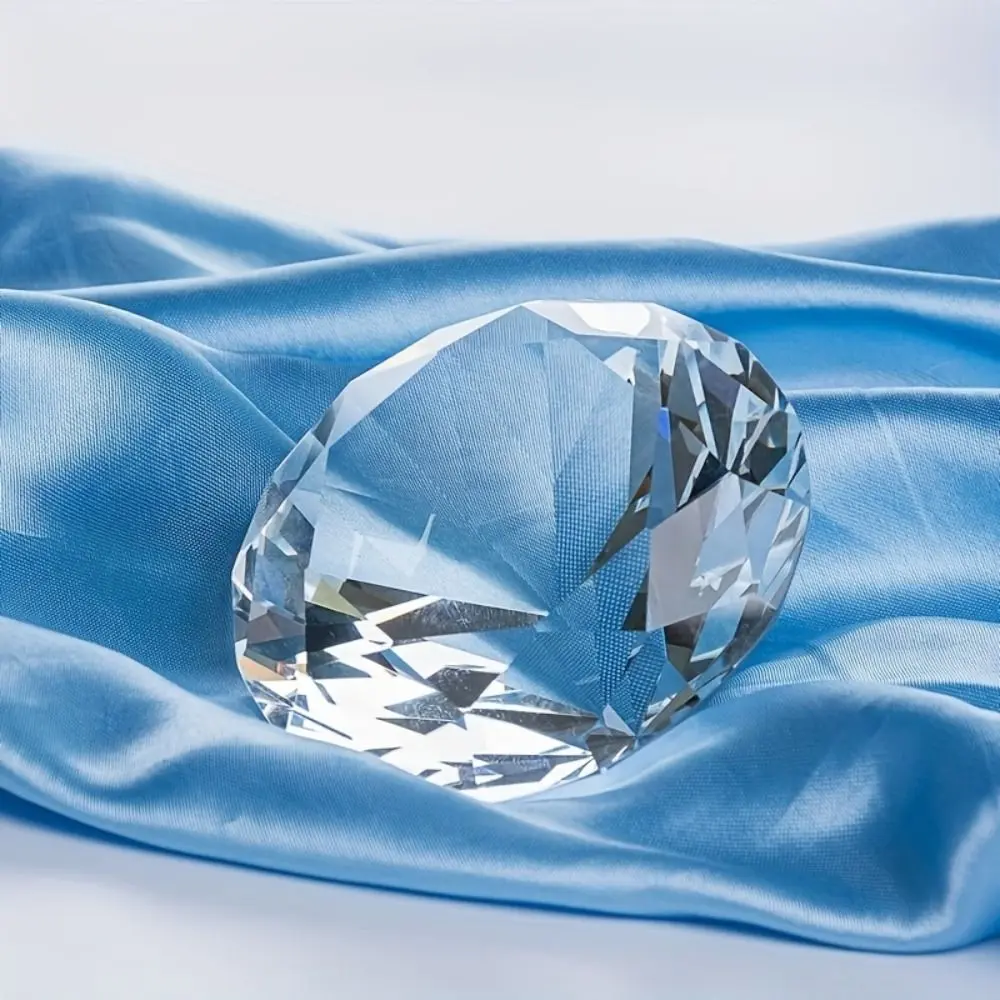 Faceted Cut Clear Crystal Diamond Romantic Creativity Big Glass Diamond Gifts 60/80/100mm Artificial Crystal Diamond Loved Ones