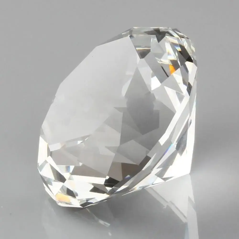Faceted Cut Clear Crystal Diamond Romantic Creativity Big Glass Diamond Gifts 60/80/100mm Artificial Crystal Diamond Loved Ones