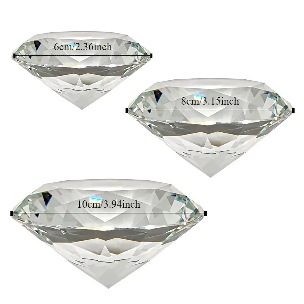 Faceted Cut Clear Crystal Diamond Romantic Creativity Big Glass Diamond Gifts 60/80/100mm Artificial Crystal Diamond Loved Ones