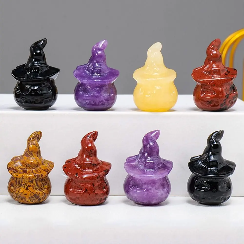 Creative Crystal Pumpkin Figurine Pumpkin Shaped Multicolored Mini Pumpkin Statue Manual Sculpture Crystal Ornament