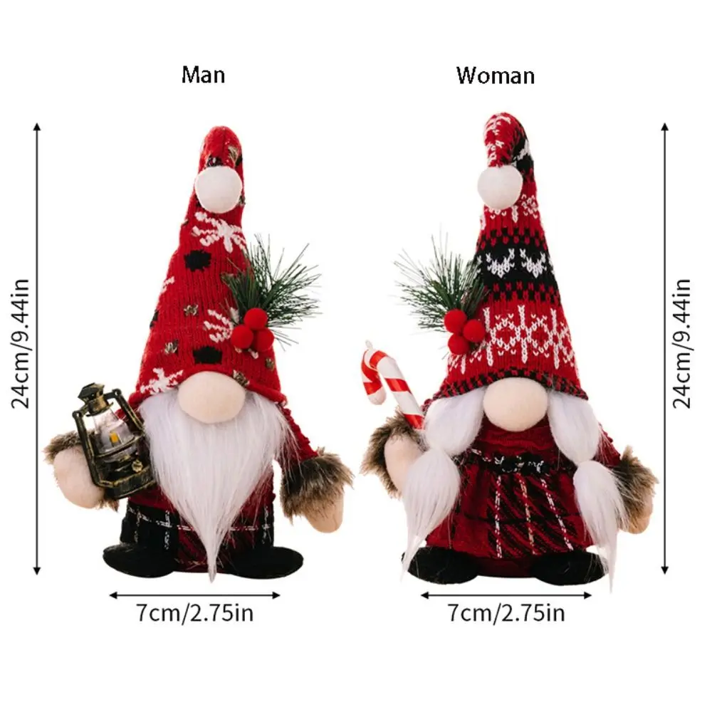 Creative Knitted Christmas Crutch Doll Non-woven Crutch Faceless Elf Doll Oil Lamp European Dwarf Doll Ornaments Living Room
