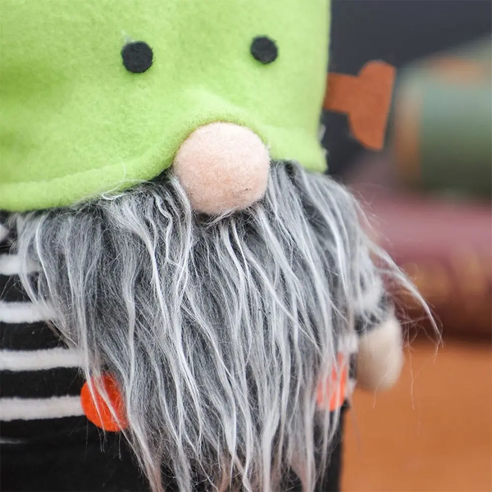 Handcrafted Pumpkin Hat Puppet Figurine Doll Colorful Delicate Pumpkin Hat Dwarf Ornament Eye Catching Cute Pumpkin Face Dolls