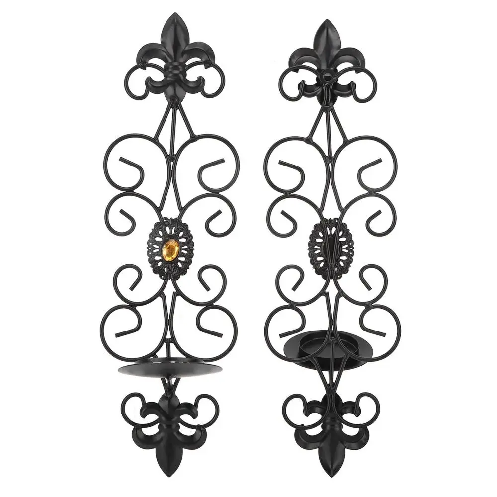 Iron Art Wall Mounted Candle Holders Exquisite Design Hanging Antique Tealight Holder Light Luxury Metal Tealight Ornament