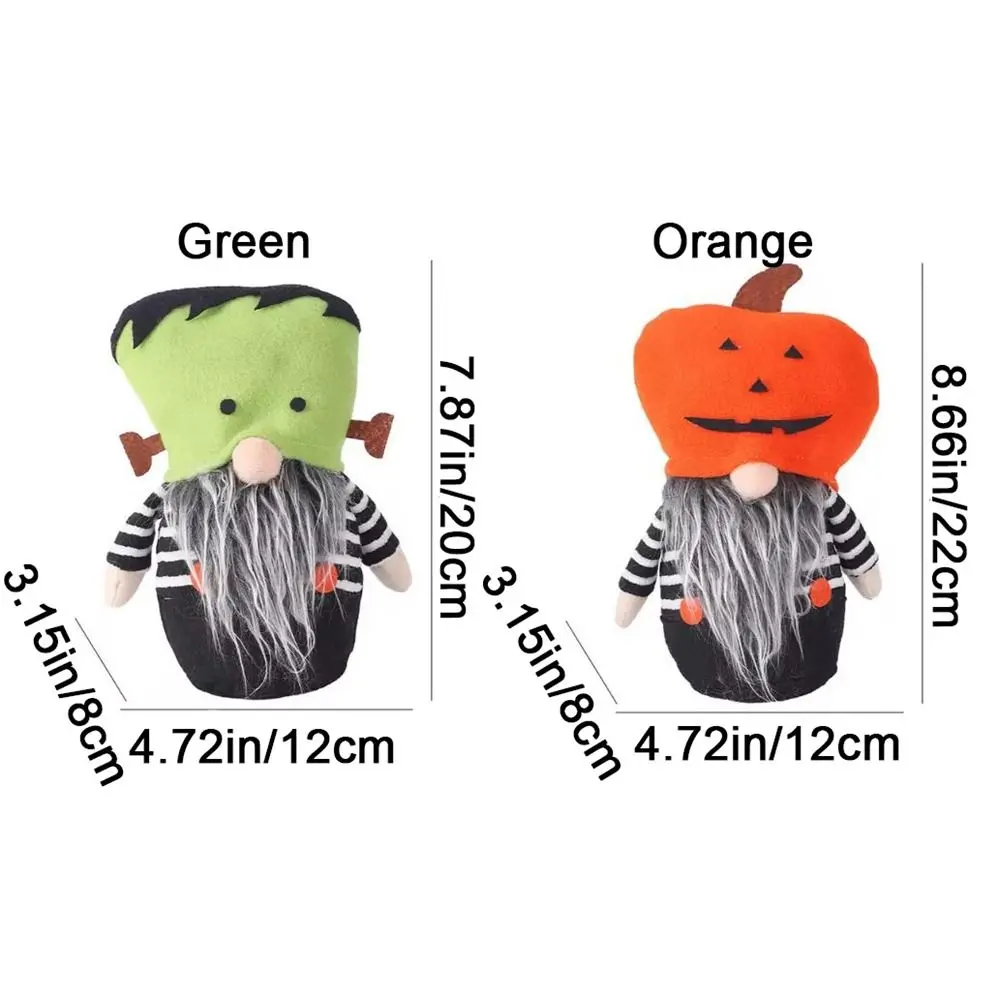 Handcrafted Pumpkin Hat Puppet Figurine Doll Colorful Delicate Pumpkin Hat Dwarf Ornament Eye Catching Cute Pumpkin Face Dolls
